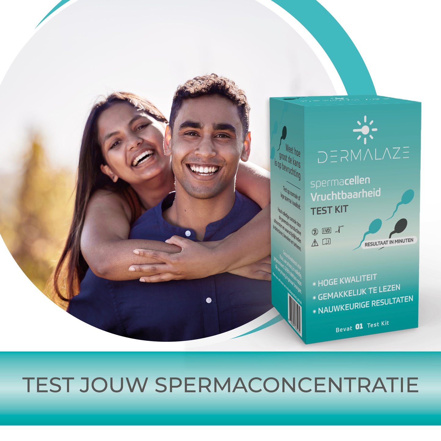 Spermatest Man – Dermalaze Vruchtbaarheidstest voor Thuisgebruik – Snelle & Discrete Zelftest – 98% Nauwkeurig
