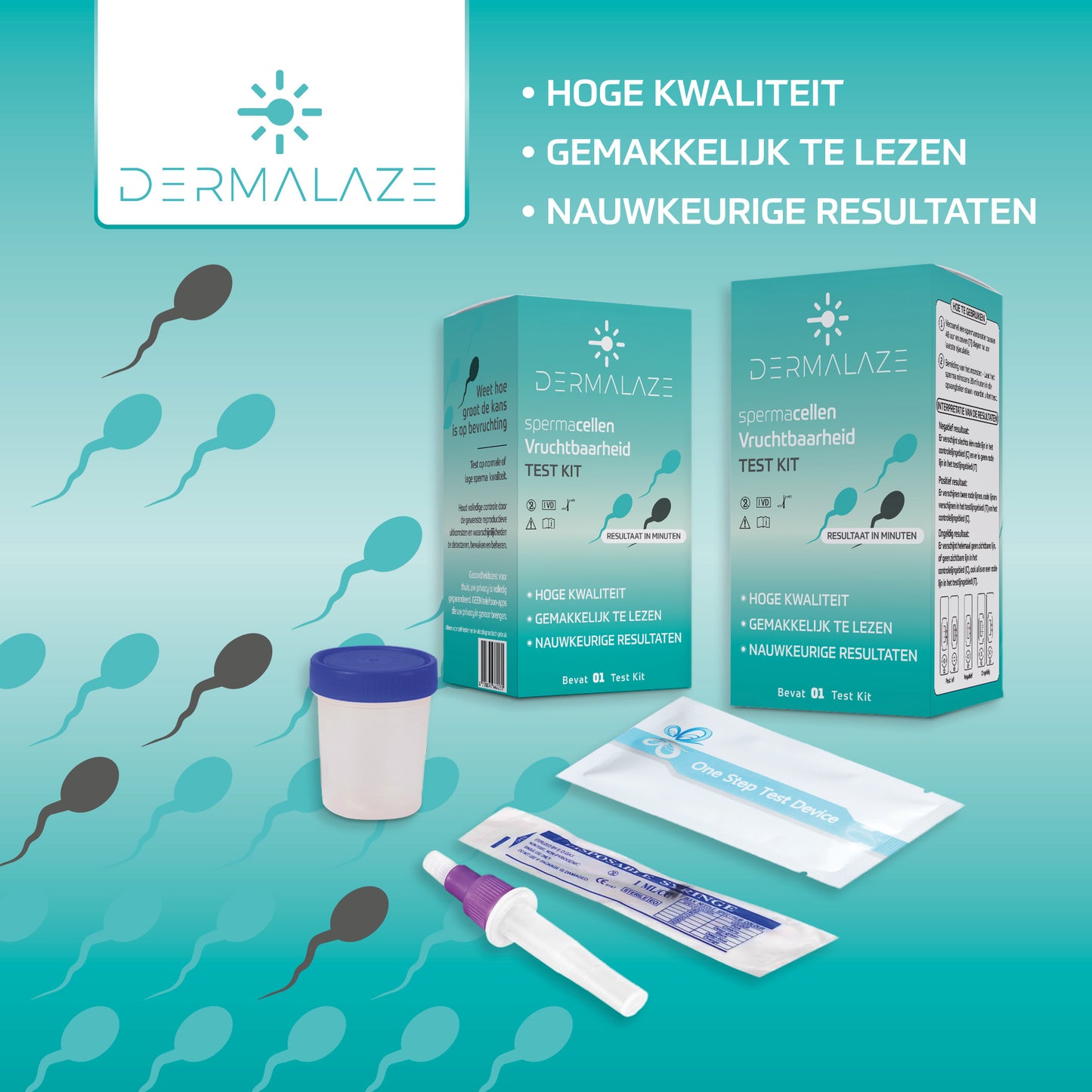 Spermatest Man – Dermalaze Vruchtbaarheidstest voor Thuisgebruik – Snelle & Discrete Zelftest – 98% Nauwkeurig