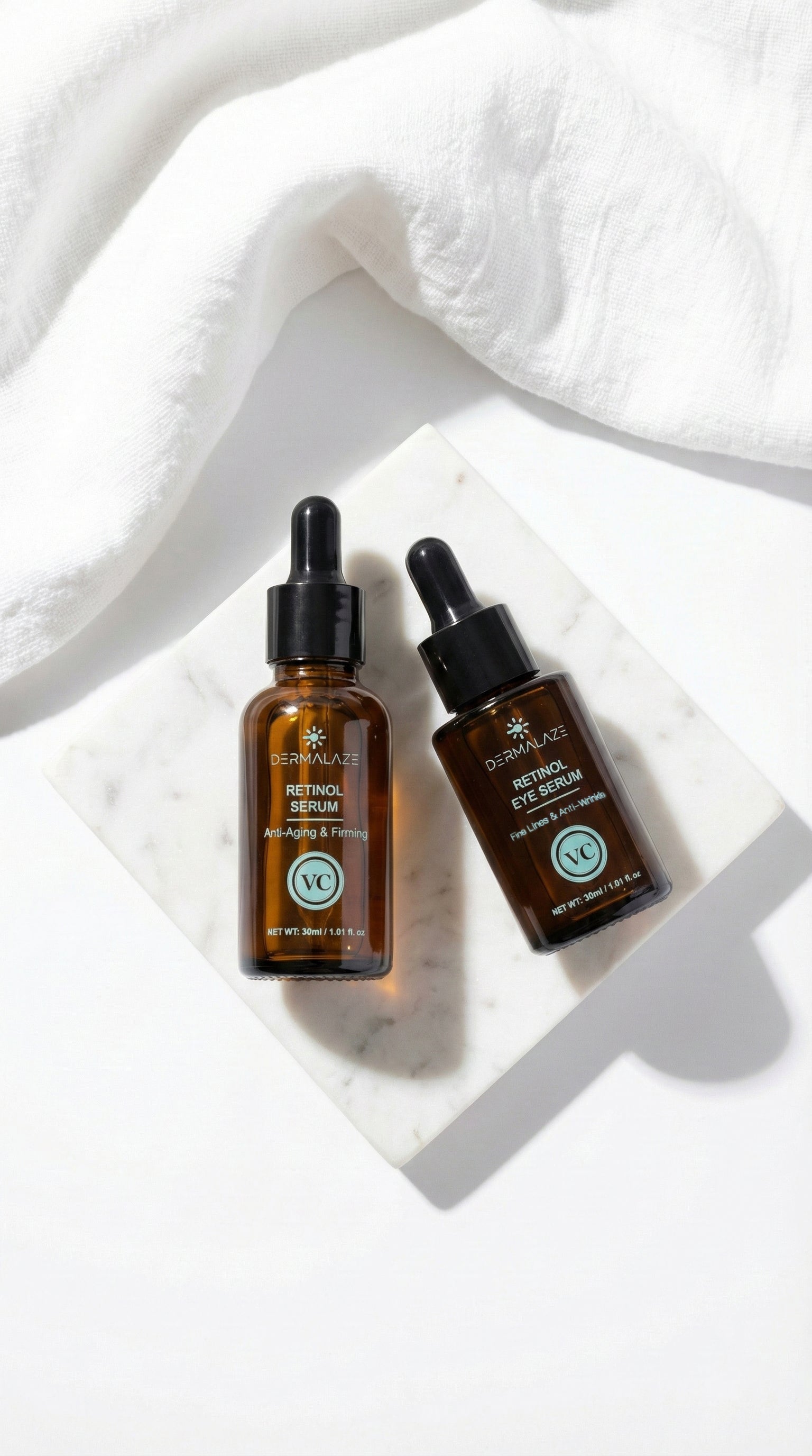 Dermalaze Retinol Skincare Travel Set – Complete Anti-Aging Verzorgingsset – Serum, Oogserum, Crème & Oogcrème – Geschikt voor Alle Huidtypen