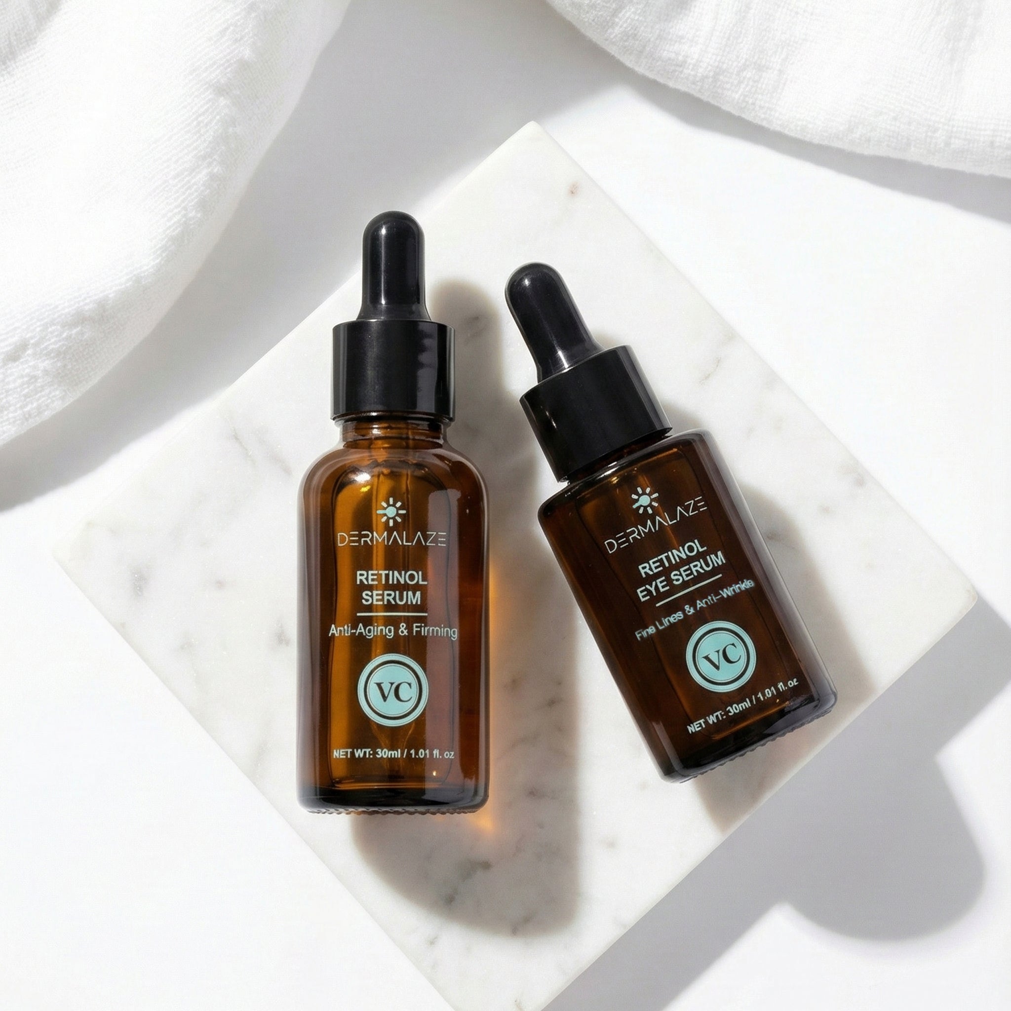 Dermalaze Retinol Skincare Travel Set – Complete Anti-Aging Verzorgingsset – Serum, Oogserum, Crème & Oogcrème – Geschikt voor Alle Huidtypen