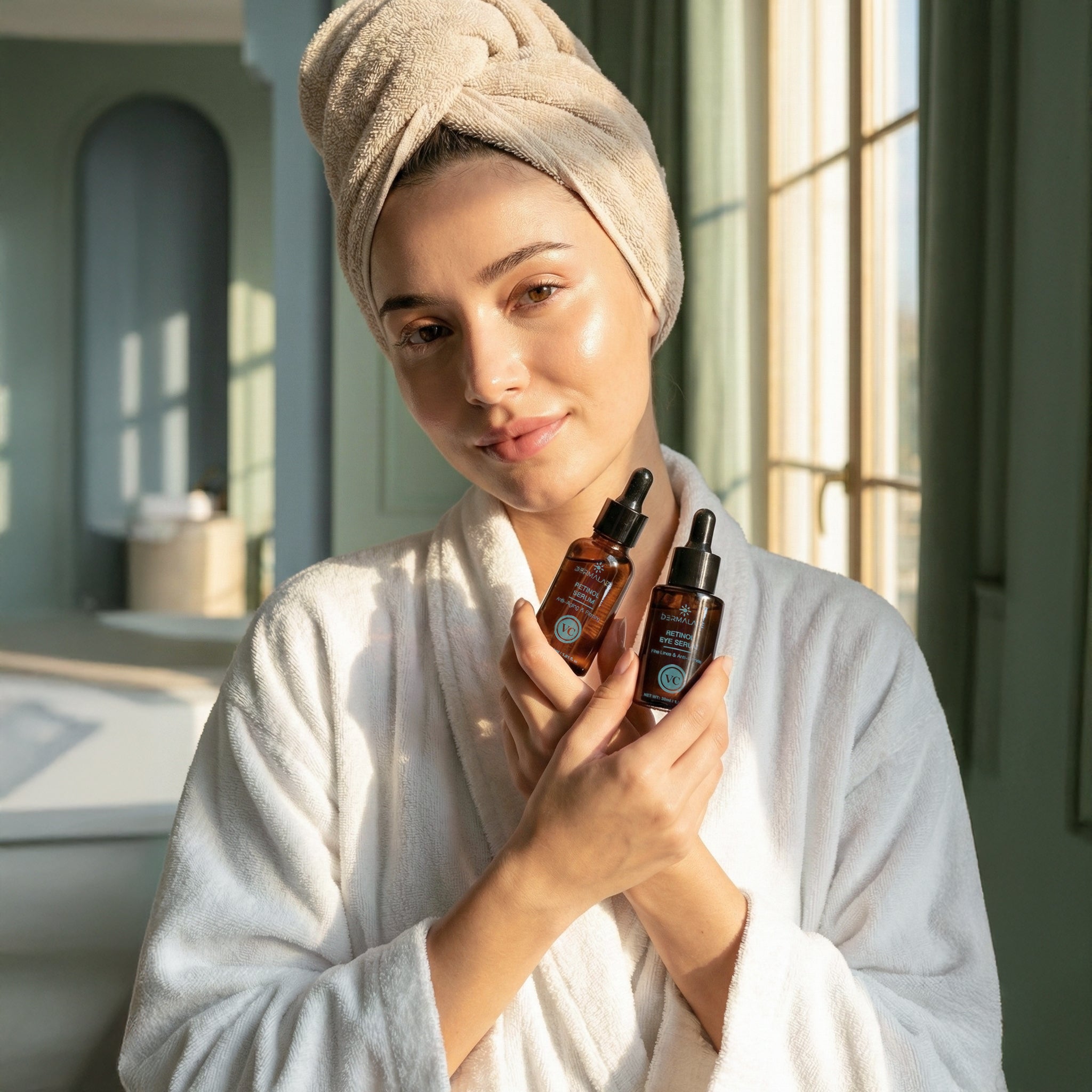 Dermalaze Retinol Skincare Travel Set – Complete Anti-Aging Verzorgingsset – Serum, Oogserum, Crème & Oogcrème – Geschikt voor Alle Huidtypen