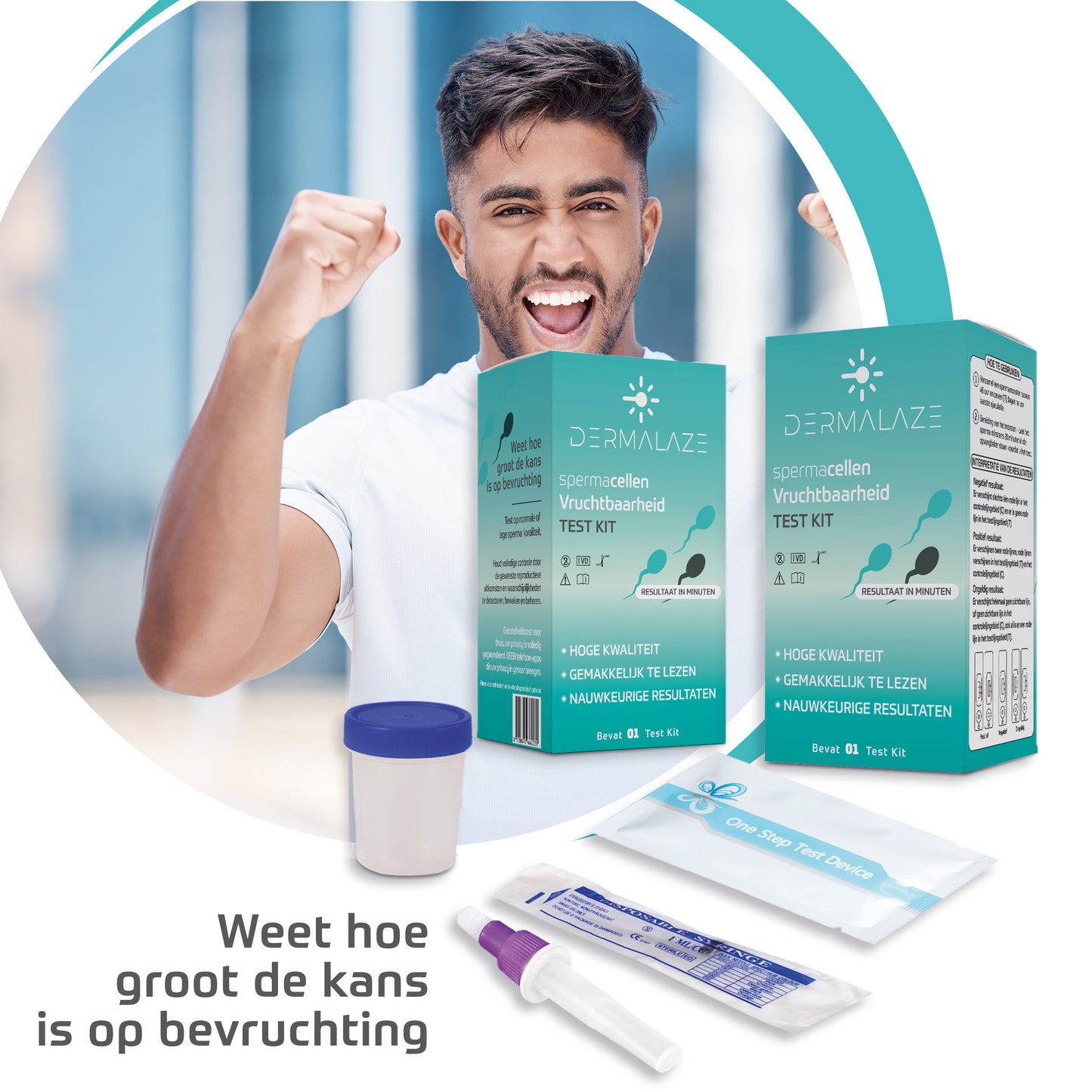 Spermatest Man – Dermalaze Vruchtbaarheidstest voor Thuisgebruik – Snelle & Discrete Zelftest – 98% Nauwkeurig